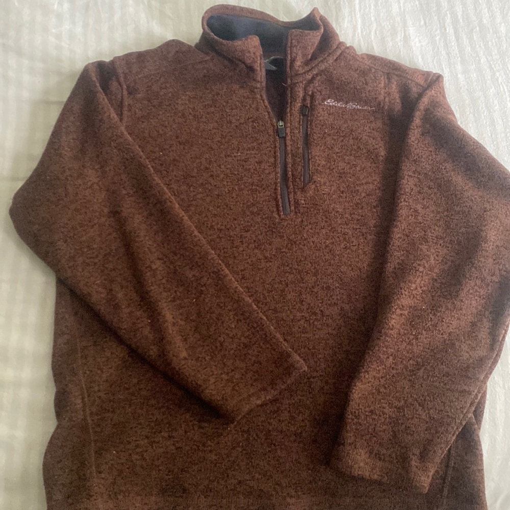 Brown Heather Eddie Bauer Half zip